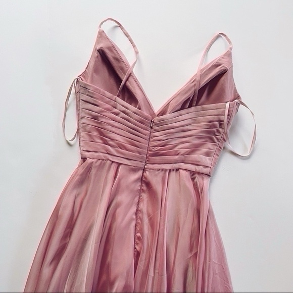 La Femme Chiffon Ballgown Mauve Maxi Dress - Picture 4 of 9